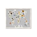 Picture of Animals Map Grey _GroupedProduct_Rectangle_Landscape_Framed_Matted_