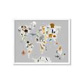Picture of Animals Map Grey _GroupedProduct_Rectangle_Landscape_Framed_Matted_