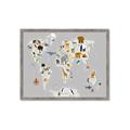 Picture of Animals Map Grey _GroupedProduct_Rectangle_Landscape_Framed_Matted_