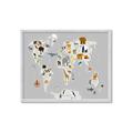 Picture of Animals Map Grey _GroupedProduct_Rectangle_Landscape_Framed_Matted_