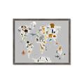 Picture of Animals Map Grey _GroupedProduct_Rectangle_Landscape_Framed_Matted_