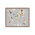 Picture of Animals Map Grey _GroupedProduct_Rectangle_Landscape_Framed_Matted_
