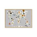 Picture of Animals Map Grey _GroupedProduct_Rectangle_Landscape_Framed_Matted_