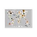 Picture of Animals Map Grey _GroupedProduct_Rectangle_Landscape_Framed_Matted_