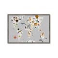 Picture of Animals Map Grey _GroupedProduct_Rectangle_Landscape_Framed_Matted_