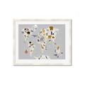 Picture of Animals Map Grey _GroupedProduct_Rectangle_Landscape_Framed_Matted_