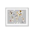 Picture of Animals Map Grey _GroupedProduct_Rectangle_Landscape_Framed_Matted_