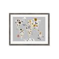 Picture of Animals Map Grey _GroupedProduct_Rectangle_Landscape_Framed_Matted_
