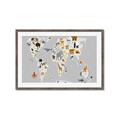 Picture of Animals Map Grey _GroupedProduct_Rectangle_Landscape_Framed_Matted_
