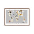 Picture of Animals Map Grey _GroupedProduct_Rectangle_Landscape_Framed_Matted_