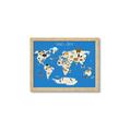 Picture of Animals Map Blue _GroupedProduct_Rectangle_Landscape_Framed_Matted_
