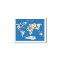 Picture of Animals Map Blue _GroupedProduct_Rectangle_Landscape_Framed_Matted_