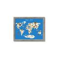 Picture of Animals Map Blue _GroupedProduct_Rectangle_Landscape_Framed_Matted_
