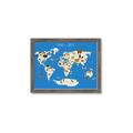 Picture of Animals Map Blue _GroupedProduct_Rectangle_Landscape_Framed_Matted_