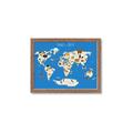 Picture of Animals Map Blue _GroupedProduct_Rectangle_Landscape_Framed_Matted_