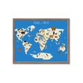 Picture of Animals Map Blue _GroupedProduct_Rectangle_Landscape_Framed_Matted_