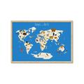 Picture of Animals Map Blue _GroupedProduct_Rectangle_Landscape_Framed_Matted_