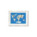 Picture of Animals Map Blue _GroupedProduct_Rectangle_Landscape_Framed_Matted_