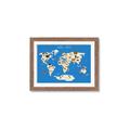 Picture of Animals Map Blue _GroupedProduct_Rectangle_Landscape_Framed_Matted_