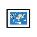 Picture of Animals Map Blue _GroupedProduct_Rectangle_Landscape_Framed_Matted_