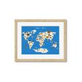 Picture of Animals Map Blue _GroupedProduct_Rectangle_Landscape_Framed_Matted_