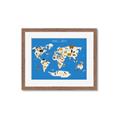 Picture of Animals Map Blue _GroupedProduct_Rectangle_Landscape_Framed_Matted_