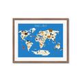 Picture of Animals Map Blue _GroupedProduct_Rectangle_Landscape_Framed_Matted_