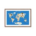 Picture of Animals Map Blue _GroupedProduct_Rectangle_Landscape_Framed_Matted_