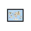 Picture of Animals Map Light Blue _GroupedProduct_Rectangle_Landscape_Framed_Matted_