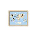 Picture of Animals Map Light Blue _GroupedProduct_Rectangle_Landscape_Framed_Matted_