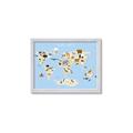 Picture of Animals Map Light Blue _GroupedProduct_Rectangle_Landscape_Framed_Matted_