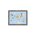 Picture of Animals Map Light Blue _GroupedProduct_Rectangle_Landscape_Framed_Matted_