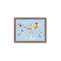 Picture of Animals Map Light Blue _GroupedProduct_Rectangle_Landscape_Framed_Matted_