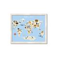 Picture of Animals Map Light Blue _GroupedProduct_Rectangle_Landscape_Framed_Matted_