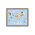 Picture of Animals Map Light Blue _GroupedProduct_Rectangle_Landscape_Framed_Matted_