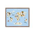 Picture of Animals Map Light Blue _GroupedProduct_Rectangle_Landscape_Framed_Matted_