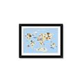 Picture of Animals Map Light Blue _GroupedProduct_Rectangle_Landscape_Framed_Matted_