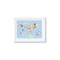 Picture of Animals Map Light Blue _GroupedProduct_Rectangle_Landscape_Framed_Matted_