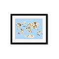 Picture of Animals Map Light Blue _GroupedProduct_Rectangle_Landscape_Framed_Matted_