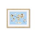 Picture of Animals Map Light Blue _GroupedProduct_Rectangle_Landscape_Framed_Matted_