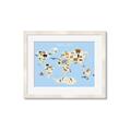 Picture of Animals Map Light Blue _GroupedProduct_Rectangle_Landscape_Framed_Matted_
