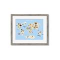 Picture of Animals Map Light Blue _GroupedProduct_Rectangle_Landscape_Framed_Matted_