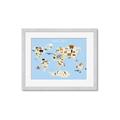 Picture of Animals Map Light Blue _GroupedProduct_Rectangle_Landscape_Framed_Matted_