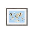Picture of Animals Map Light Blue _GroupedProduct_Rectangle_Landscape_Framed_Matted_