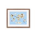 Picture of Animals Map Light Blue _GroupedProduct_Rectangle_Landscape_Framed_Matted_