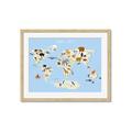 Picture of Animals Map Light Blue _GroupedProduct_Rectangle_Landscape_Framed_Matted_
