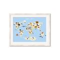 Picture of Animals Map Light Blue _GroupedProduct_Rectangle_Landscape_Framed_Matted_