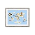 Picture of Animals Map Light Blue _GroupedProduct_Rectangle_Landscape_Framed_Matted_