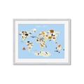 Picture of Animals Map Light Blue _GroupedProduct_Rectangle_Landscape_Framed_Matted_