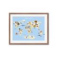 Picture of Animals Map Light Blue _GroupedProduct_Rectangle_Landscape_Framed_Matted_